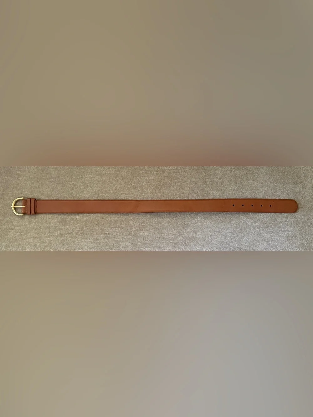 COACH Petite Classic Tan Leather Belt with Gold Buckle